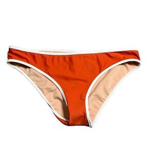 Madewell Orange Bikini Bottom with White Trim